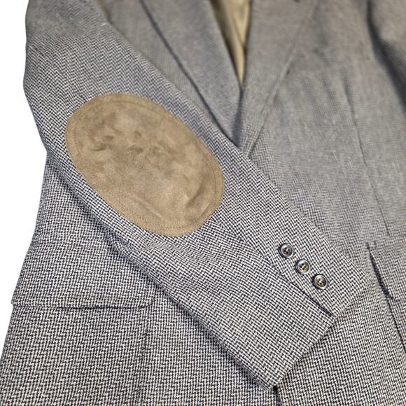 VINTAGE Pendleton Wool Herringbone Plaid Pleated Back Blazer Size 40 Sport Coat - Picture 8 of 16